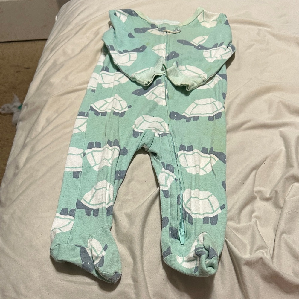 Carter's Mint Turtle Print Footie